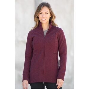 Ibex Reese Merino Wool Sweater Tunic Jacket Redwood Heather Size M